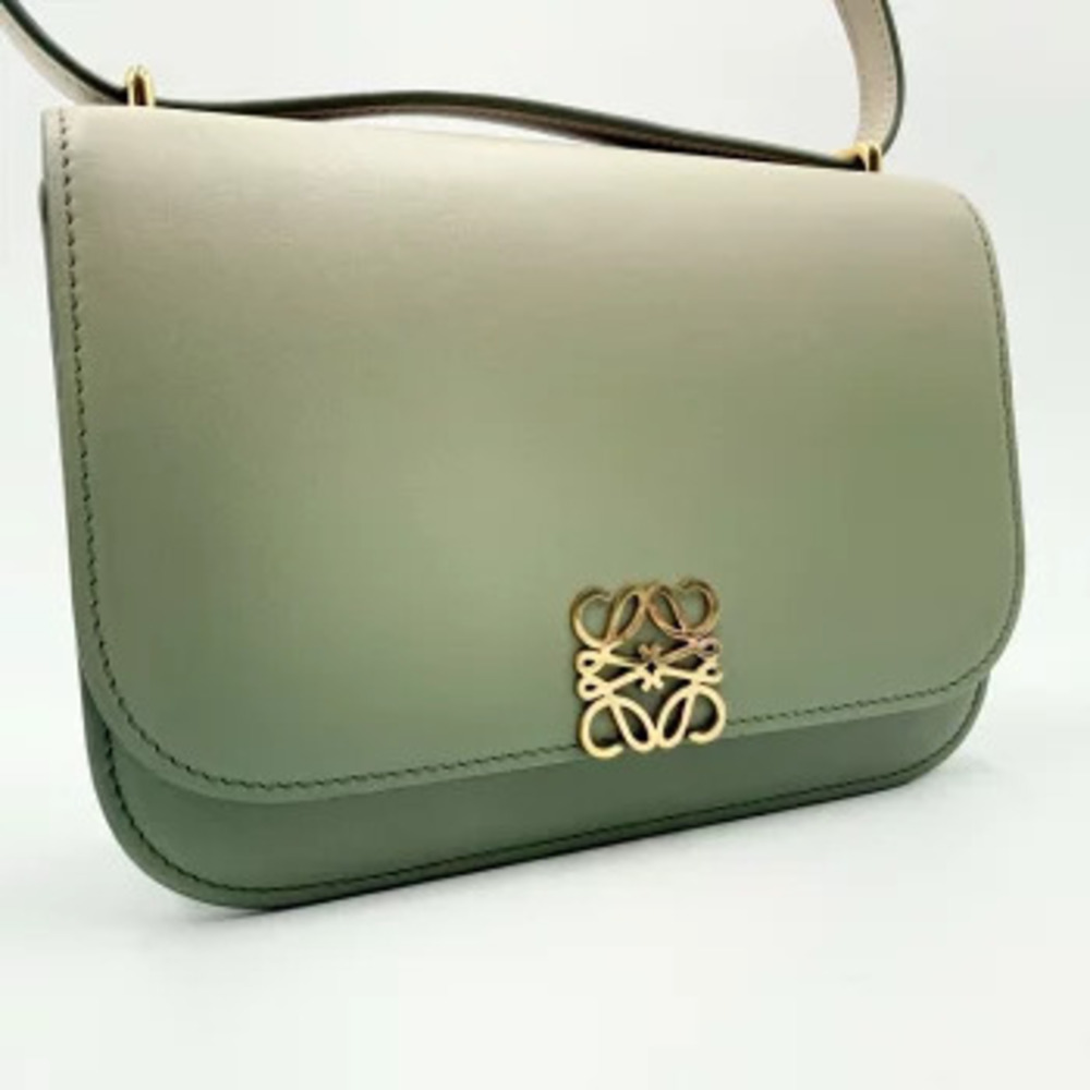 Loewe Goya Anagram Gradient Leather Shoulder Bag Green